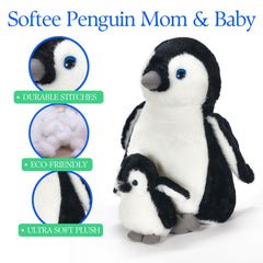 The Petting Zoo Softee penguin plush designed for kids.