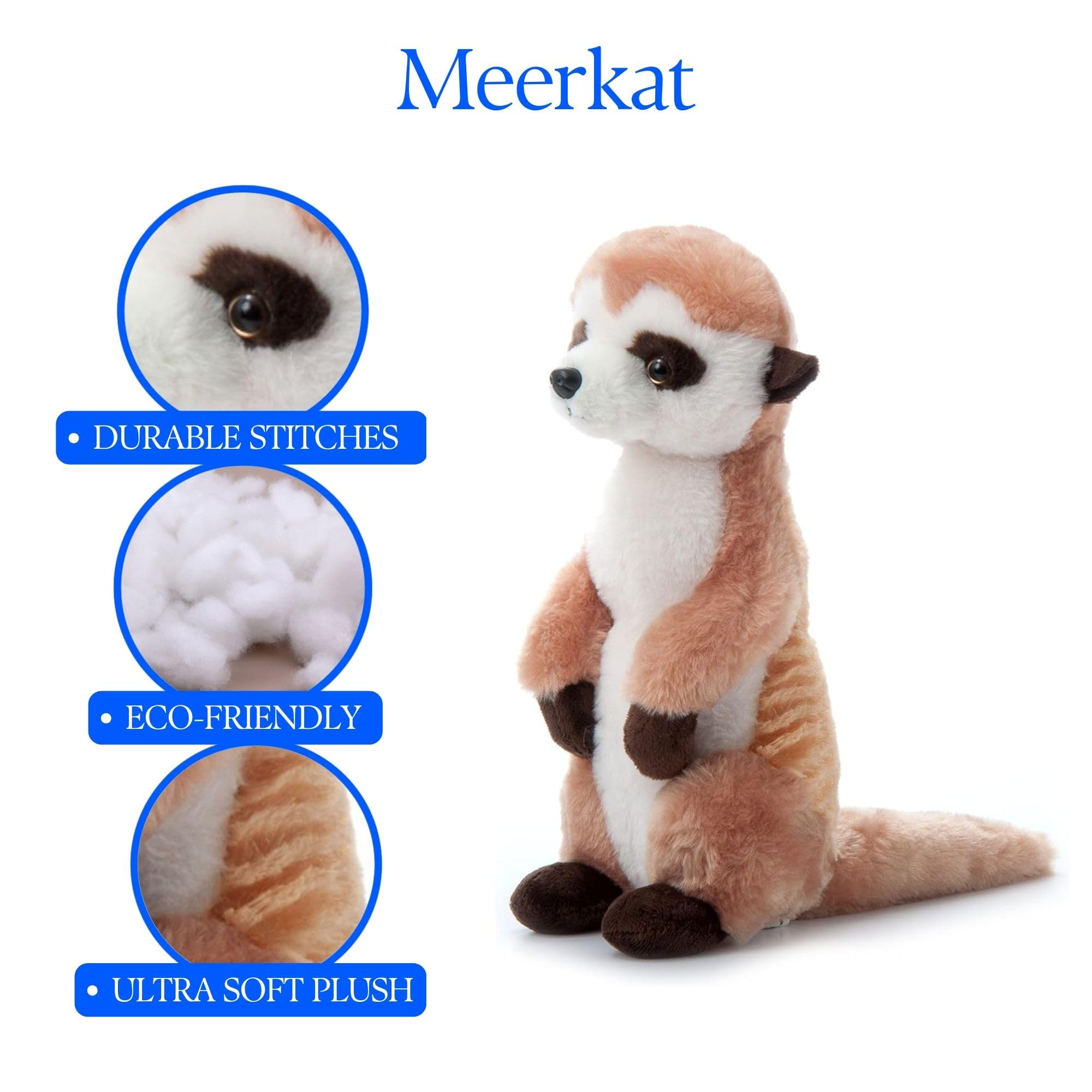 The Petting Zoo Meerkat stands at about 12 inches for versatile hugging