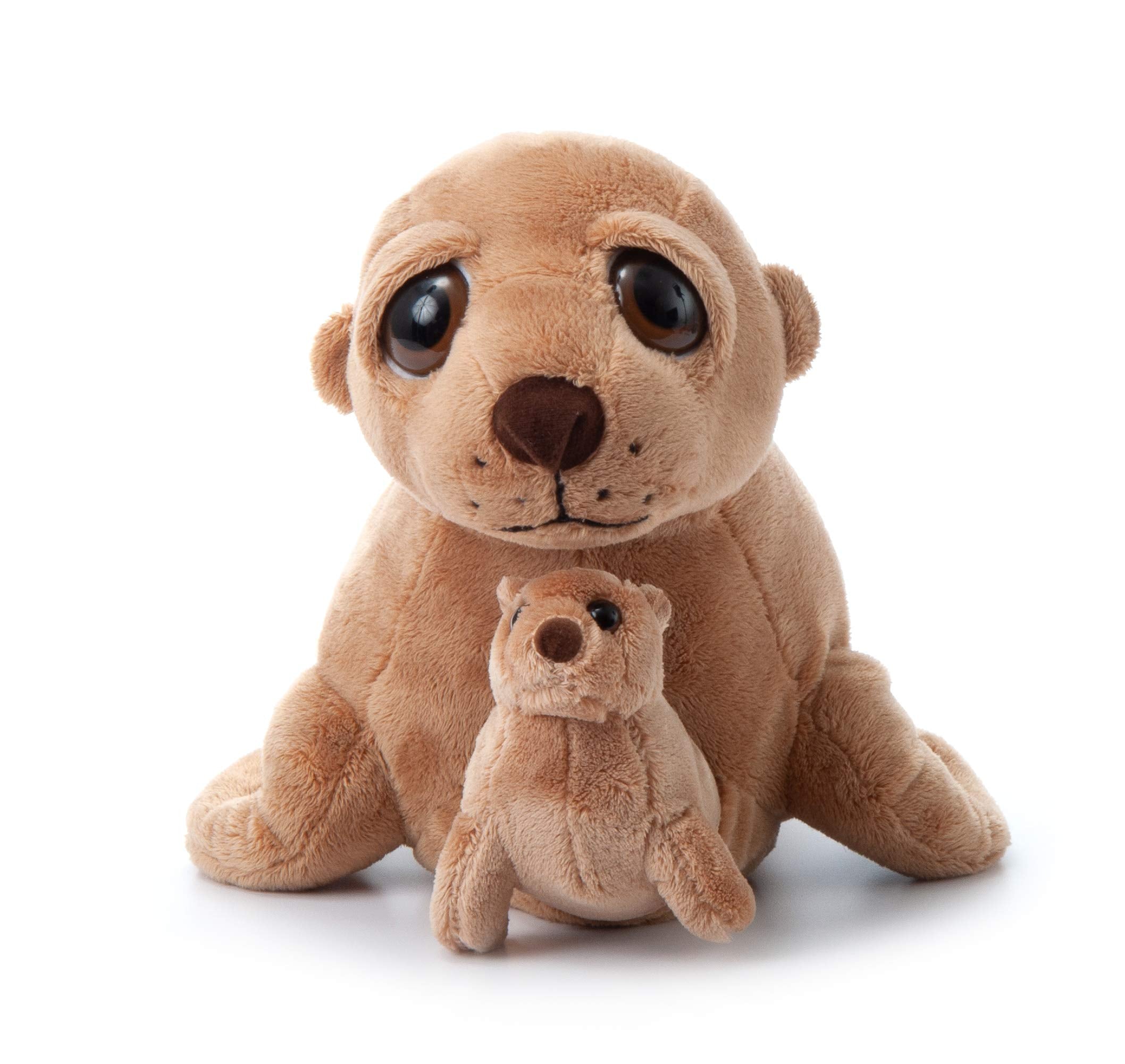 The Petting Zoo mom sea lion plush with droopy eyes, a cozy cuddle buddy for playtime