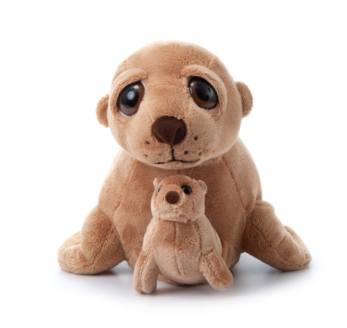 The Petting Zoo mom sea lion plush with droopy eyes, a cozy cuddle buddy for playtime