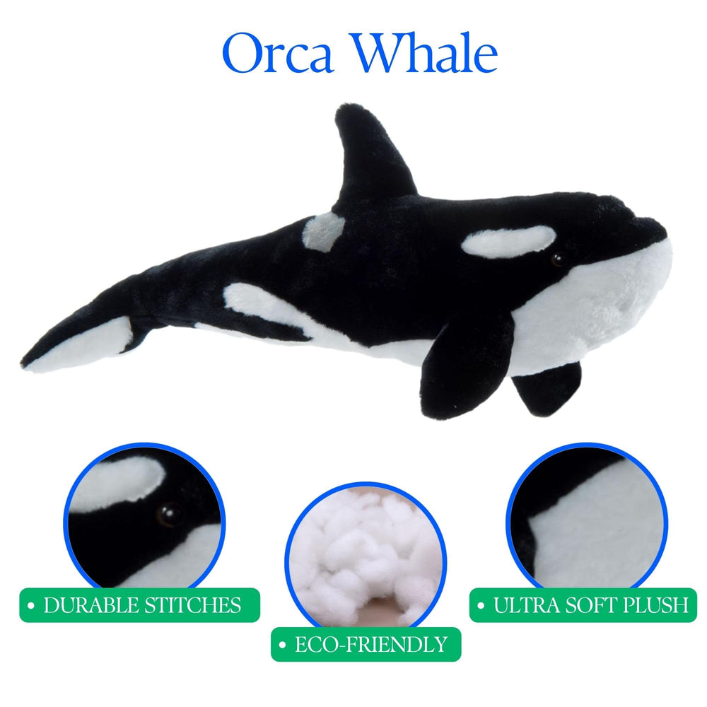 The Petting Zoo Orca plush hug-ready design for gift-giving.