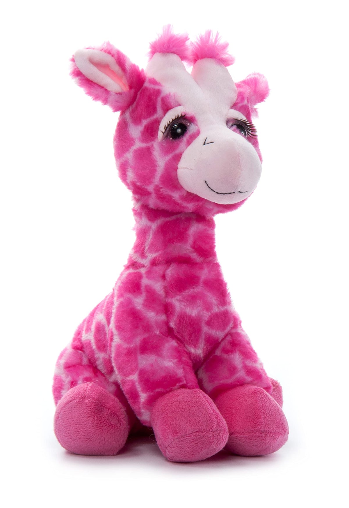The Petting Zoo pink giraffe plush 12in with bright eyes sparks imaginative play.