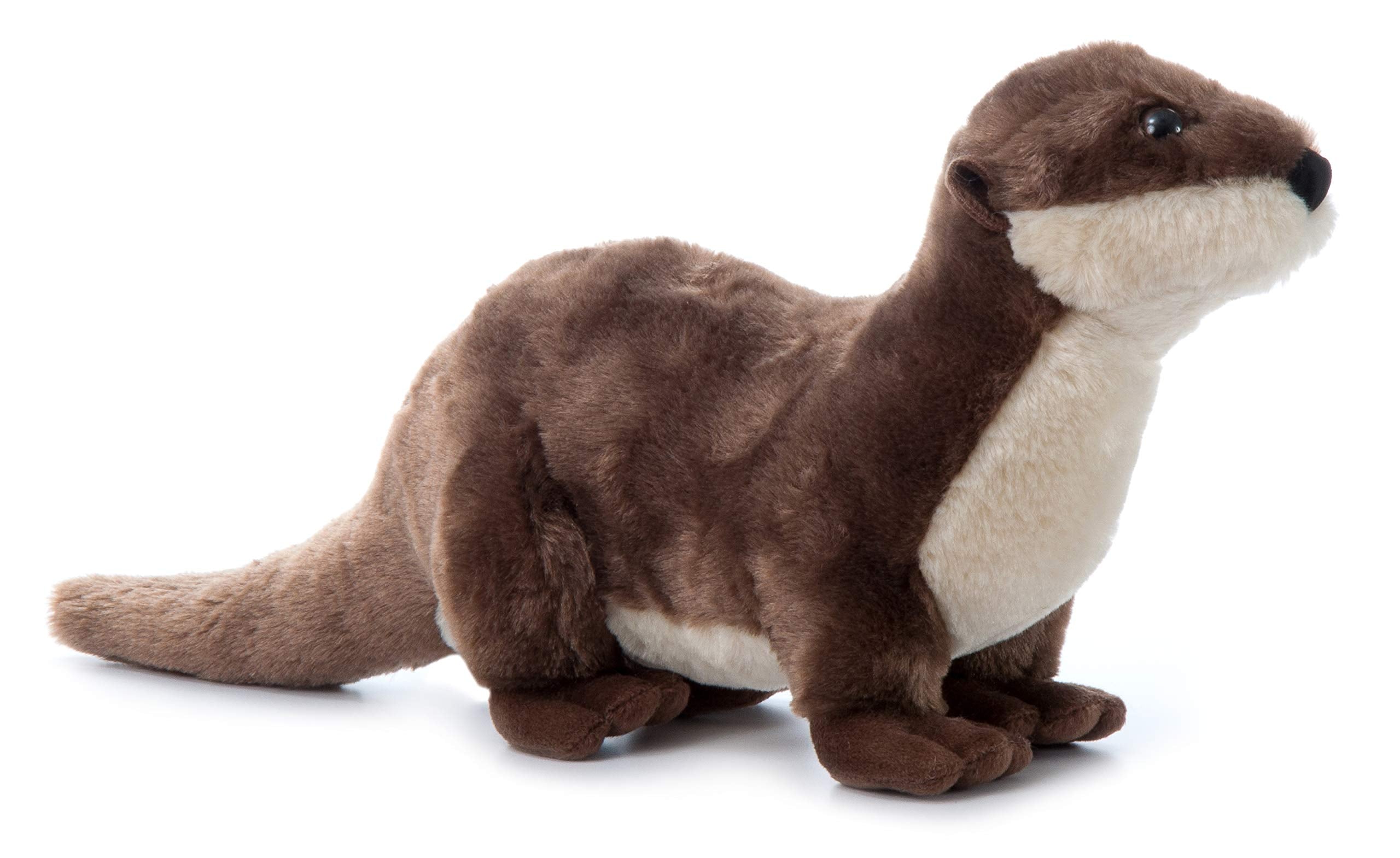 Otter hugging pose highlights the plush's inviting, huggable design.