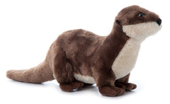 Otter hugging pose highlights the plush's inviting, huggable design.