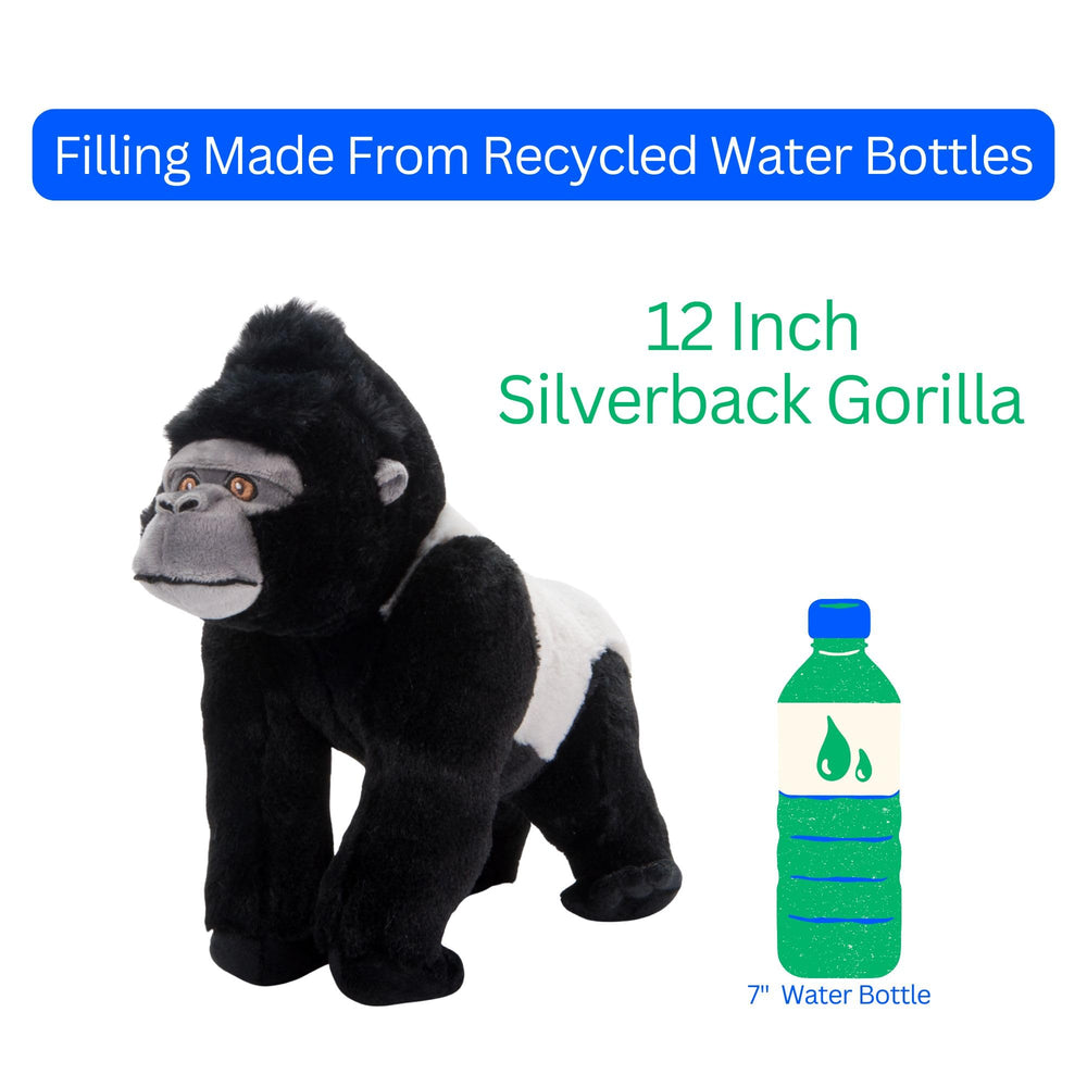 Sturdy stitching on The Petting Zoo silverback gorilla plush ensures long-lasting play