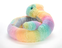 The Petting Zoo multicolor-pattern snake plush brightens any playroom.