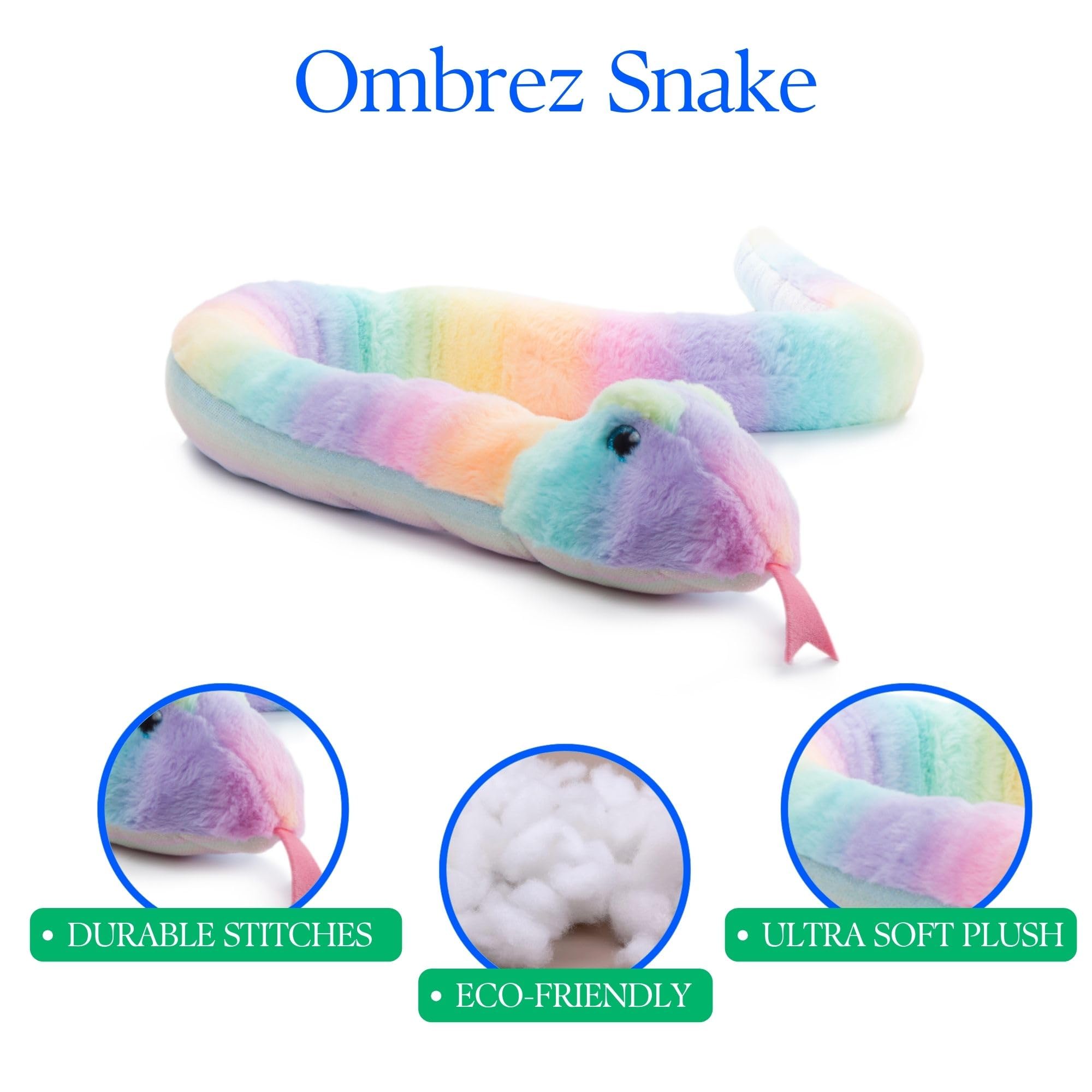 The Petting Zoo snake plush provides cozy comfort during quiet time.