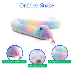 The Petting Zoo snake plush provides cozy comfort during quiet time.