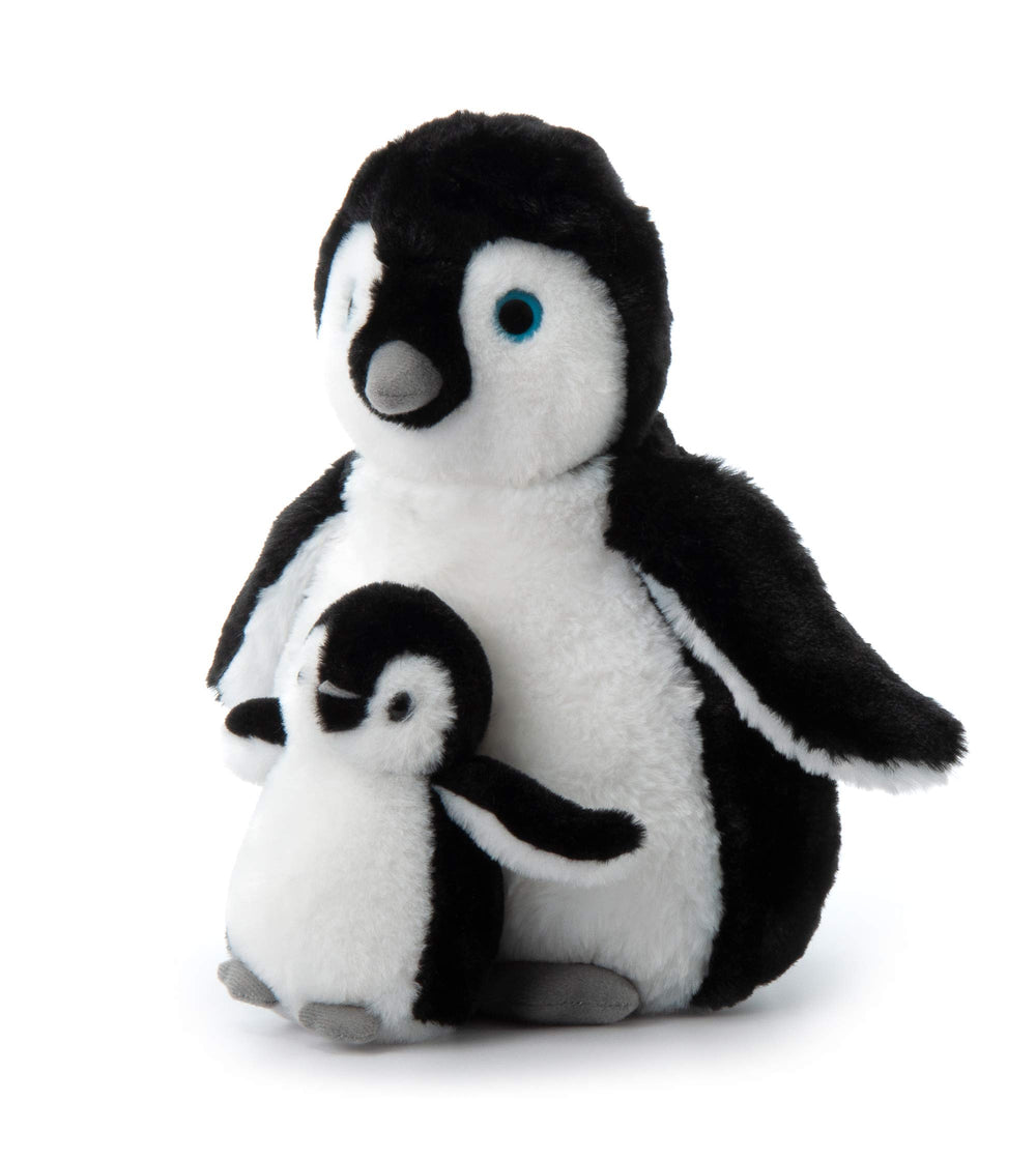 The Petting Zoo Softee penguin mom and baby plush for cuddling.