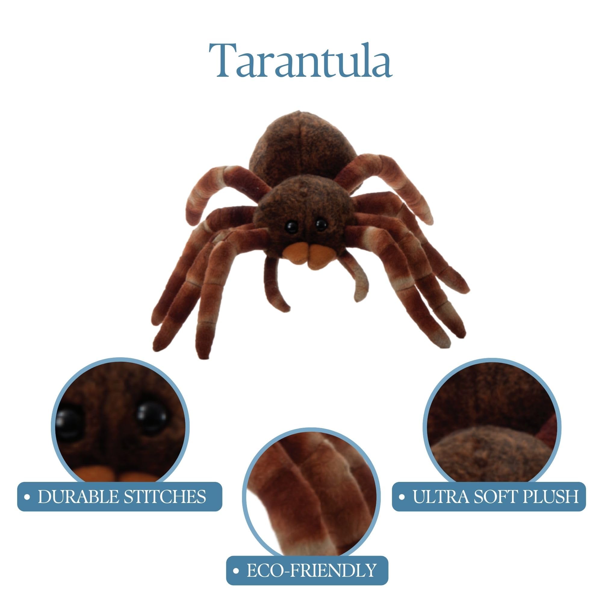 The Petting Zoo tarantula plush lightweight and easy to carry.
