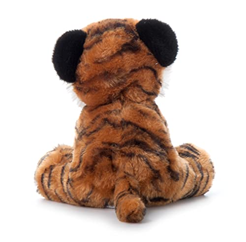 The Petting Zoo tiger stuffed animal fur close-up, plush texture and kid-friendly feel