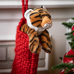 The Petting Zoo tiger stuffed animal playful smile, friendly safari charm