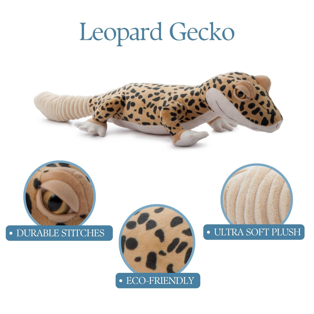 The Petting Zoo leopard gecko plush 24in, packaging view, gift-ready from a trusted brand.