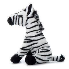The Petting Zoo zebra plush with sturdy stitching for long-lasting play.