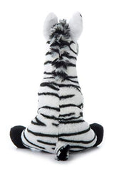 The Petting Zoo zebra plush in bedtime cuddle scene as a napping buddy.