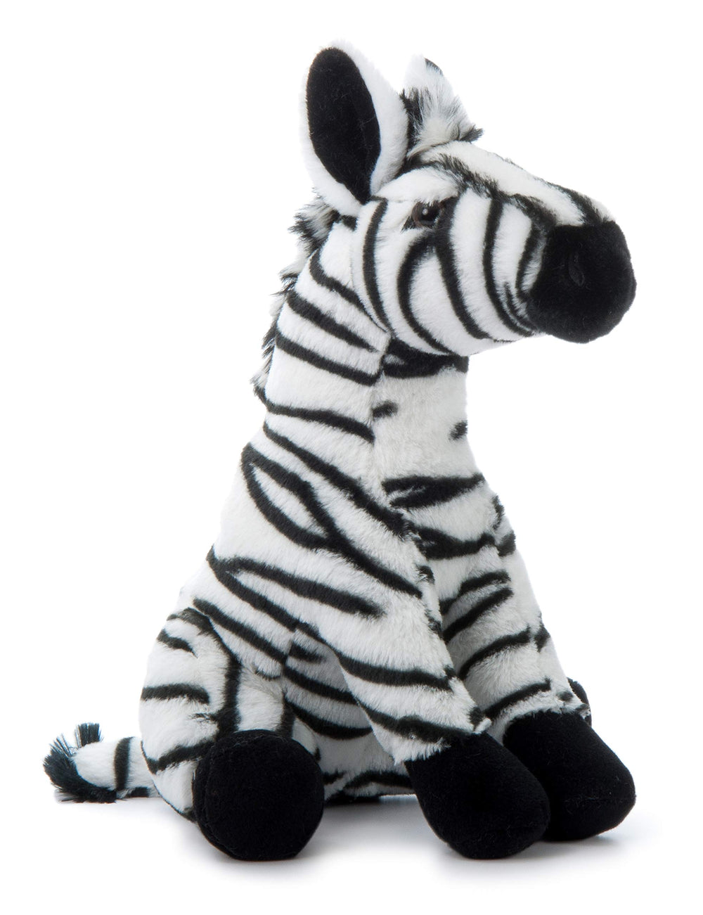 The Petting Zoo zebra 12-inch plush, a soft snuggle buddy for kids.