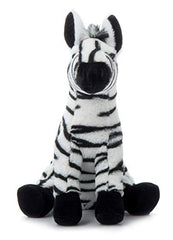 The Petting Zoo zebra plush close-up with stripes for imaginative safari play.