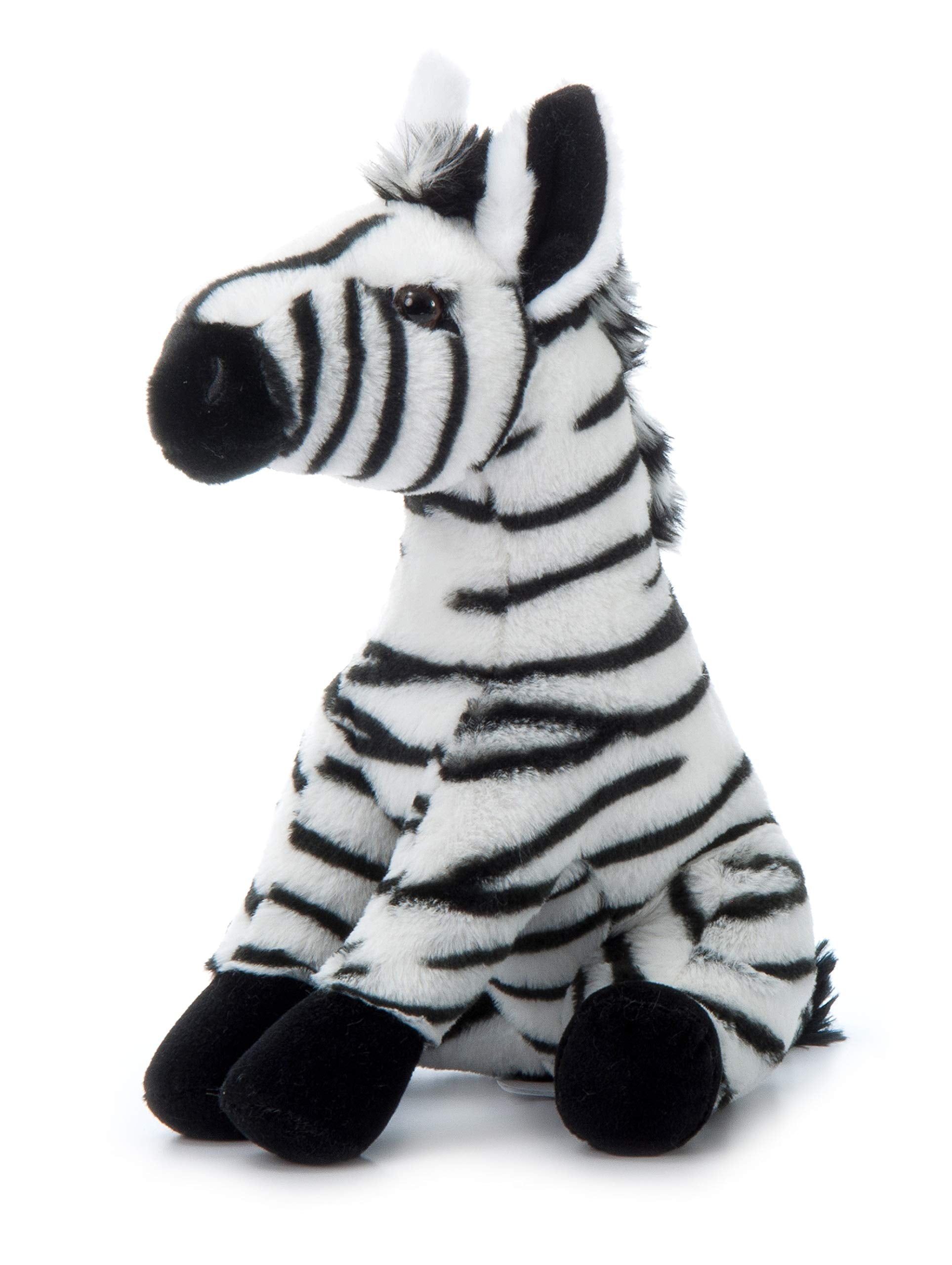 The Petting Zoo zebra plush made from recycled fabric, durable and cozy.