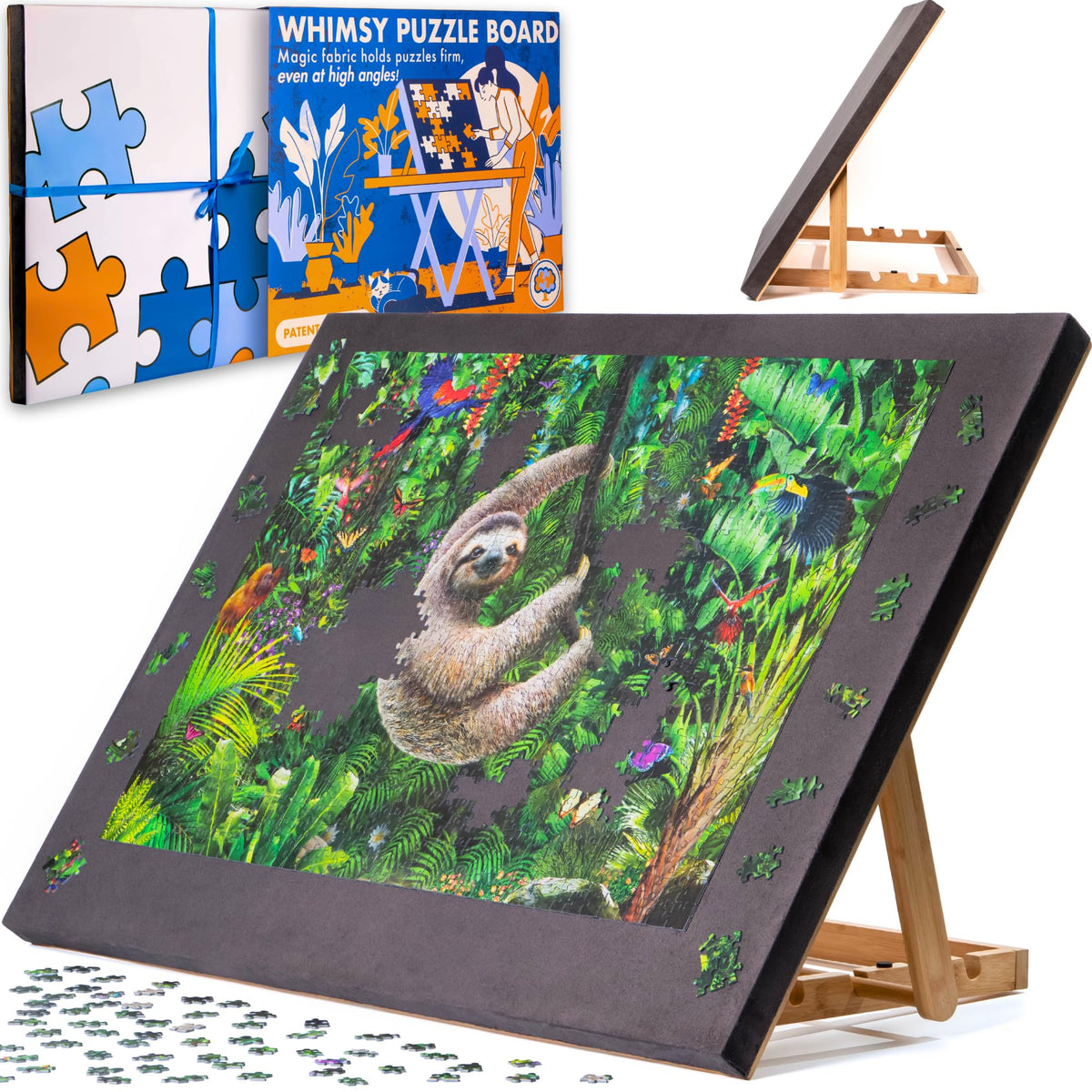 The Puzzled Tree Grippy Board on table provides stable puzzle setup.