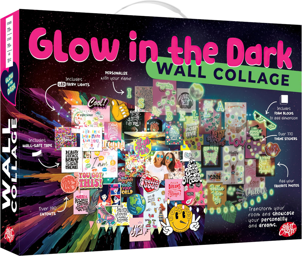 The Scholar Ant Glow in the Dark Wall Collage Kit glows softly for standout teen room decor.
