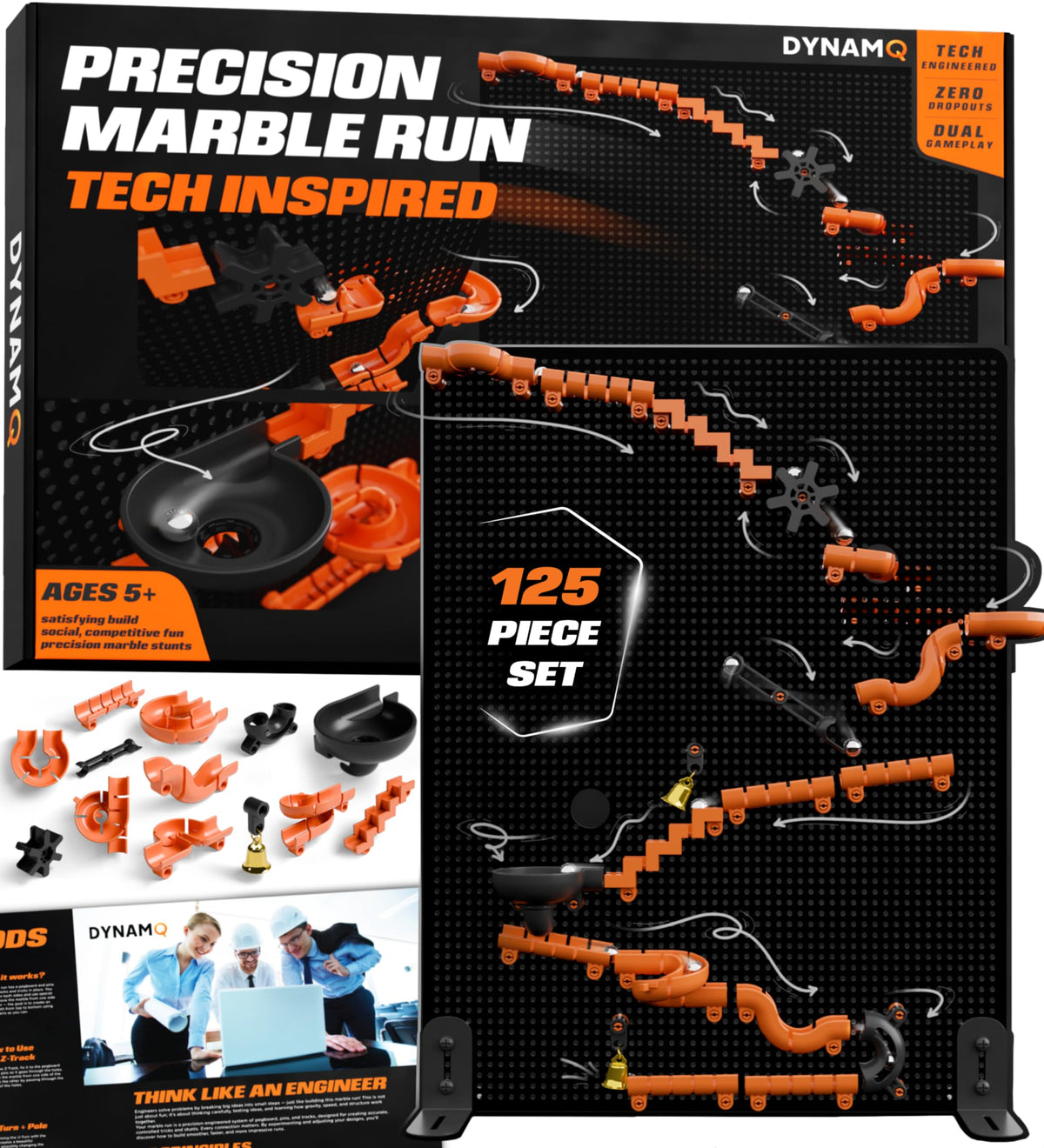 THE SCHOLAR ANT precision marble run board and tracks for creative engineering play