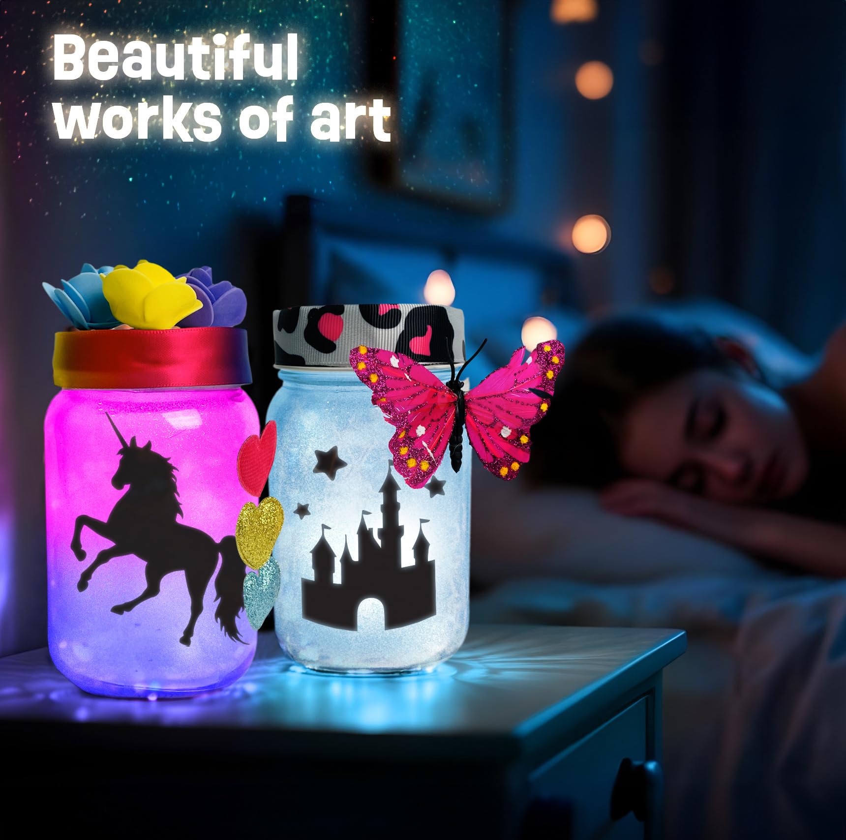 The Scholar Ant color palette with ribbons and glitter for lantern crafts