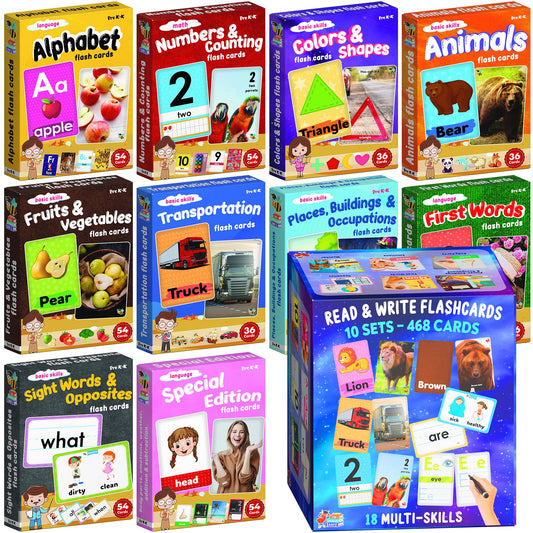 The Scholar Bee Alphabet flashcards help toddlers recognize letters through real pictures.