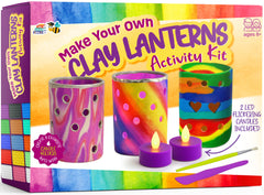 The Scholar Bee light-up clay lantern kit shines with cozy ambient glow for kids' rooms.