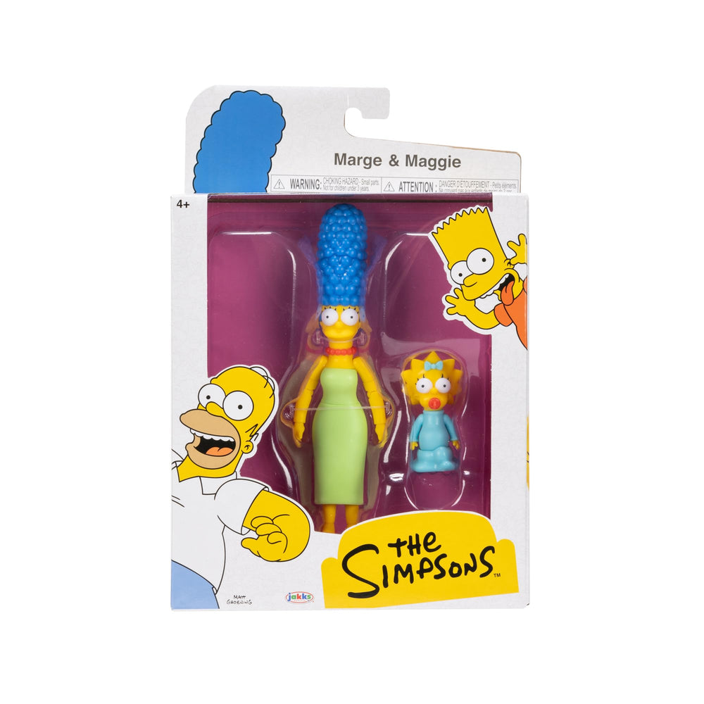 The Simpsons Marge and Maggie figure posed for playful displays and photo moments.