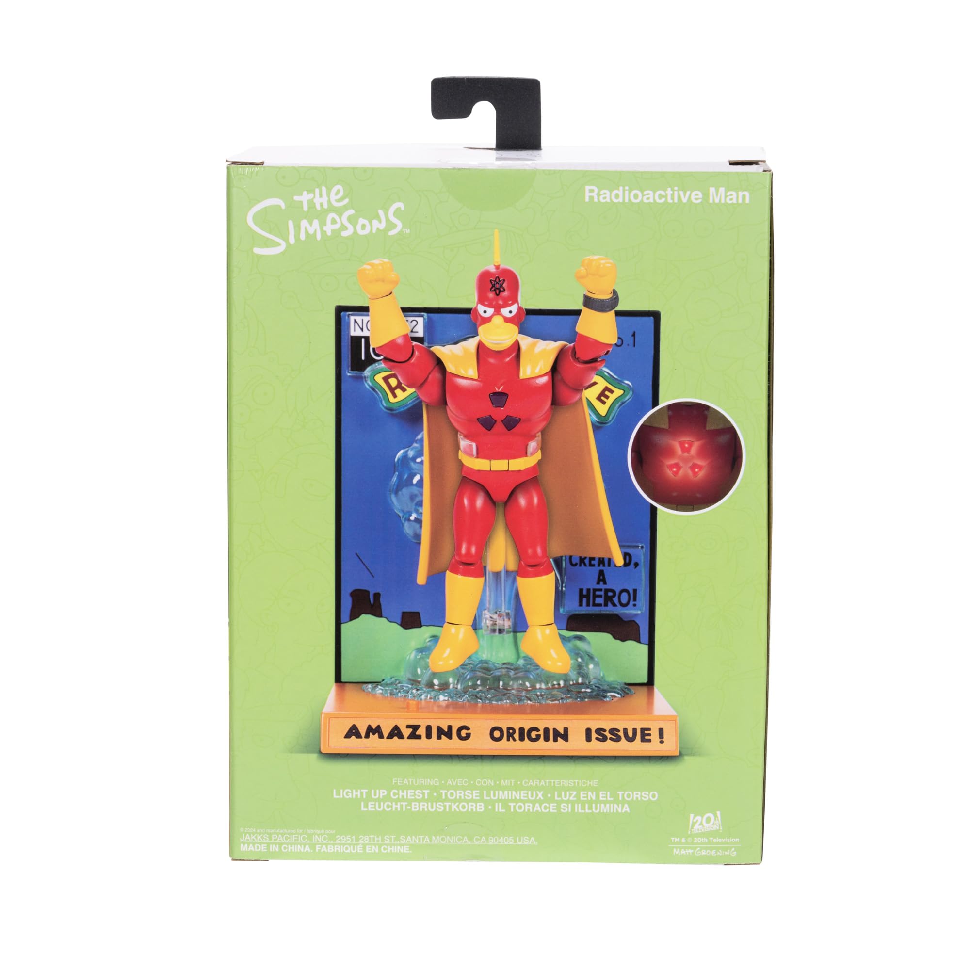 The Simpsons Radioactive Man battery compartment notes required batteries.