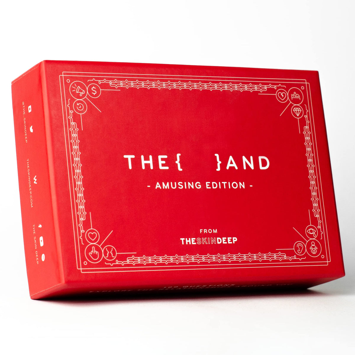 The Skin Deep Amusing Edition card set front view sparks a lively game night