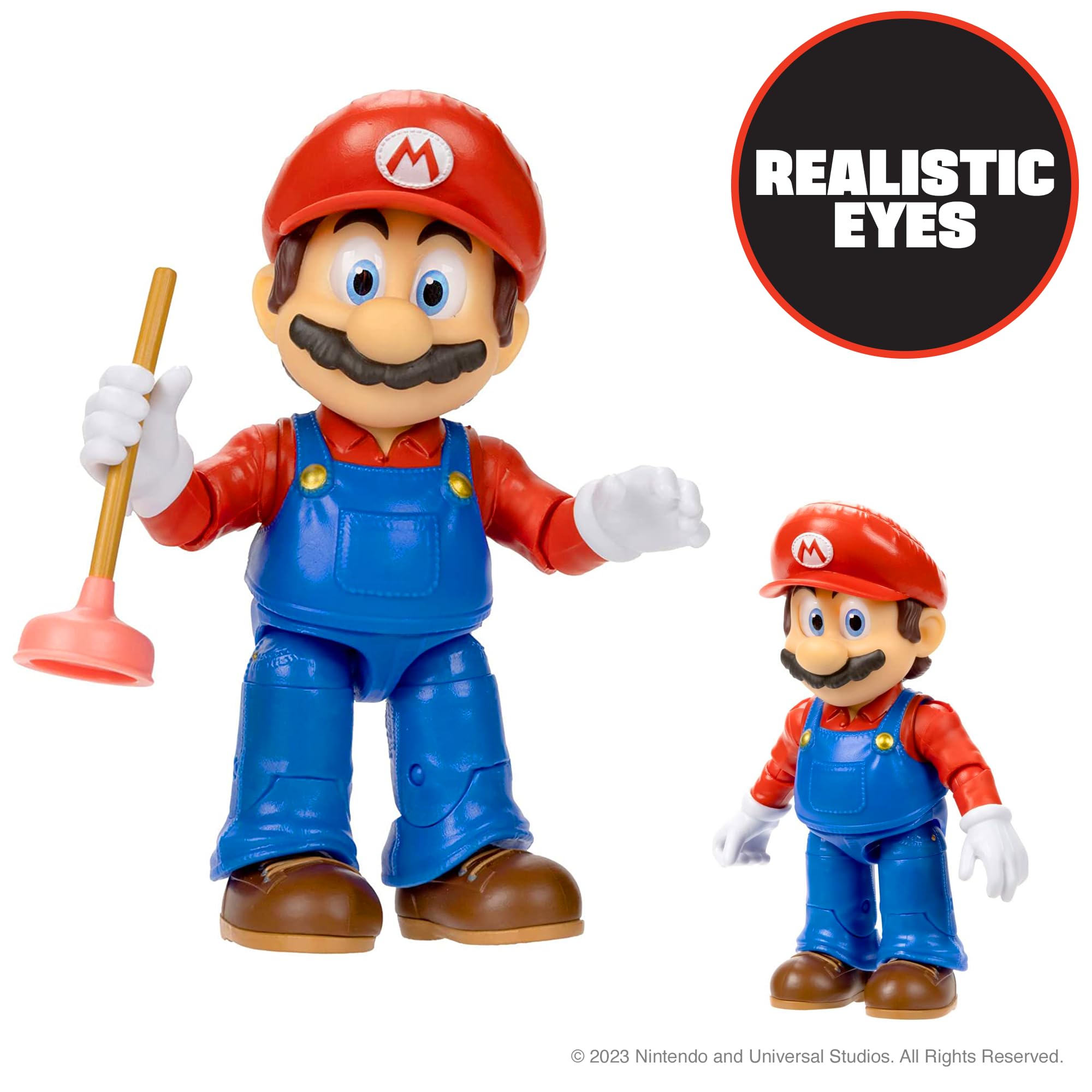 The Super Mario Bros Movie figure highlights 16 articulation points for dynamic posing.
