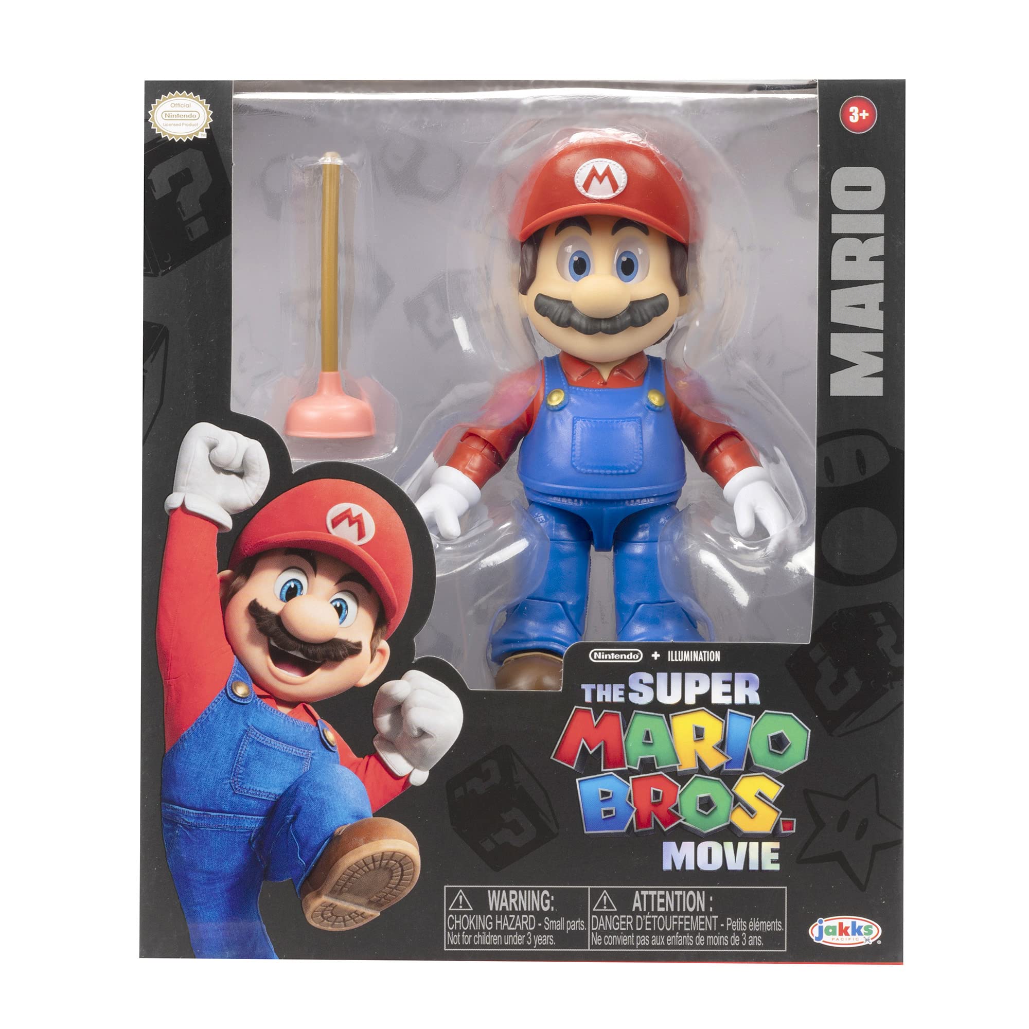 The Super Mario Bros Movie figure closeup captures movie-inspired styling and color.