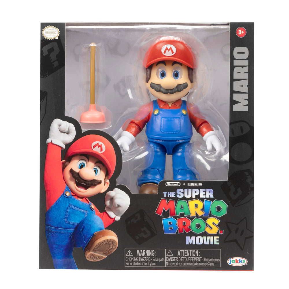 The Super Mario Bros Movie figure closeup captures movie-inspired styling and color.