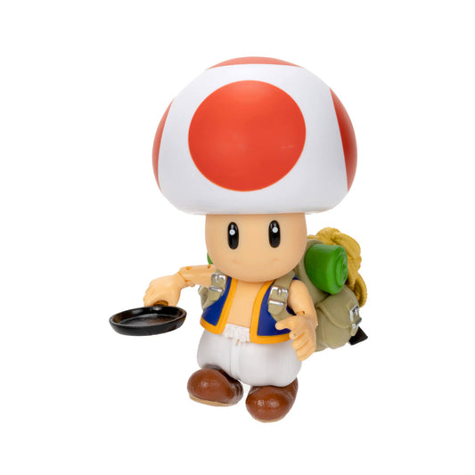 The Super Mario Bros. Movie Toad figure with frying pan accessory for imaginative play.