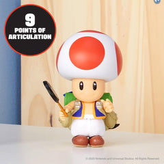 Shiny acrylic eyes give a vibrant animated look on Toad.