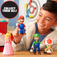 The Super Mario Bros Movie Wave 1 Mario figure joins Luigi, Peach, and Toad.
