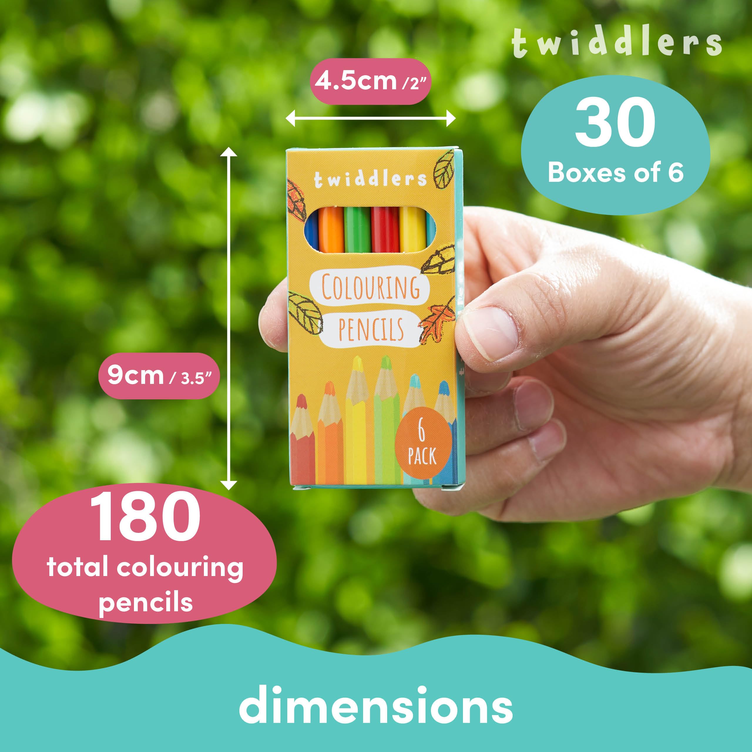 The Twiddlers orange mini pencil six-pack brings bright color to drawings.