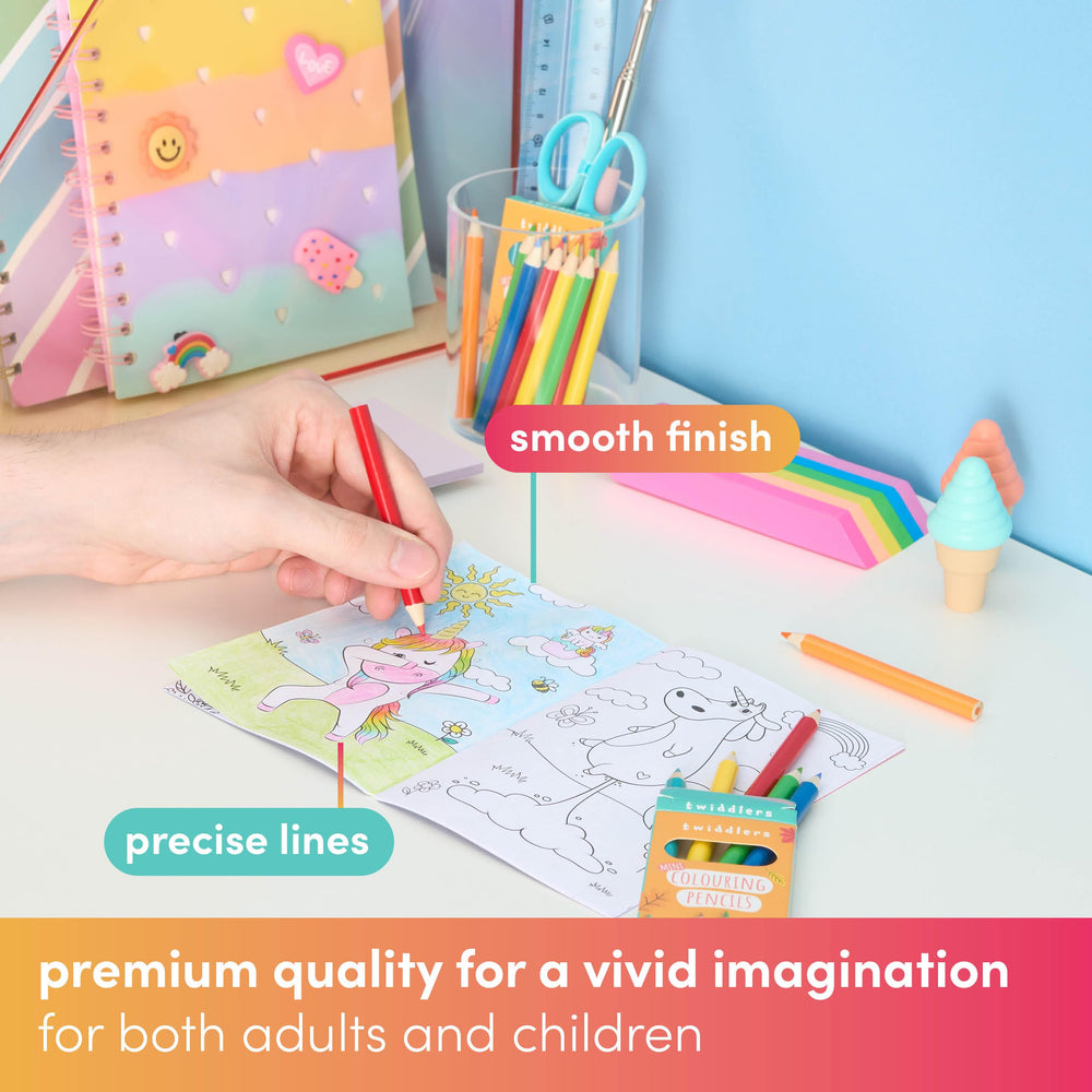 The Twiddlers pre-sharpened mini pencils are ready to color right away.