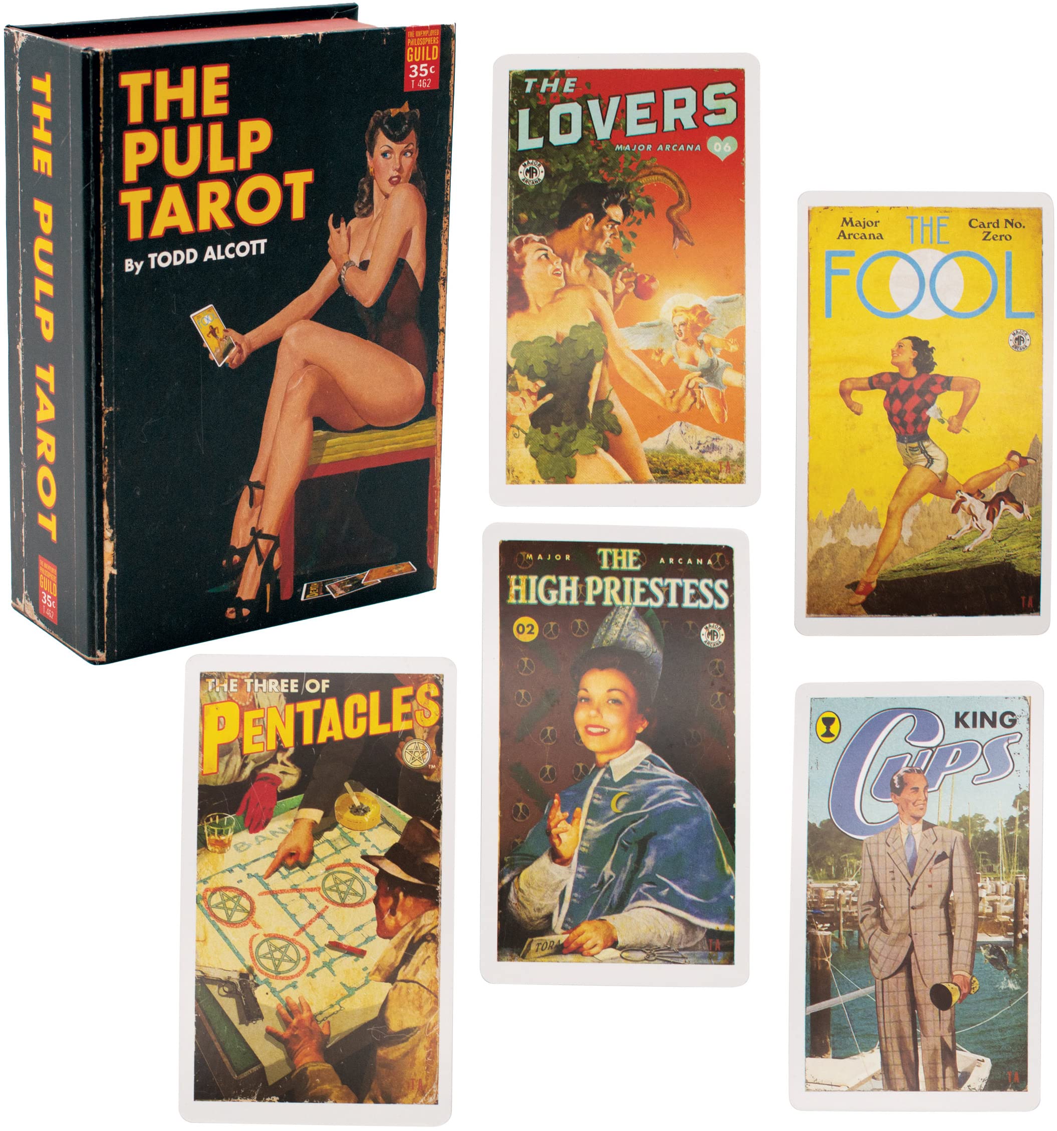 The Unemployed Philosophers Guild Pulp Tarot box front ideal for coffee table display.