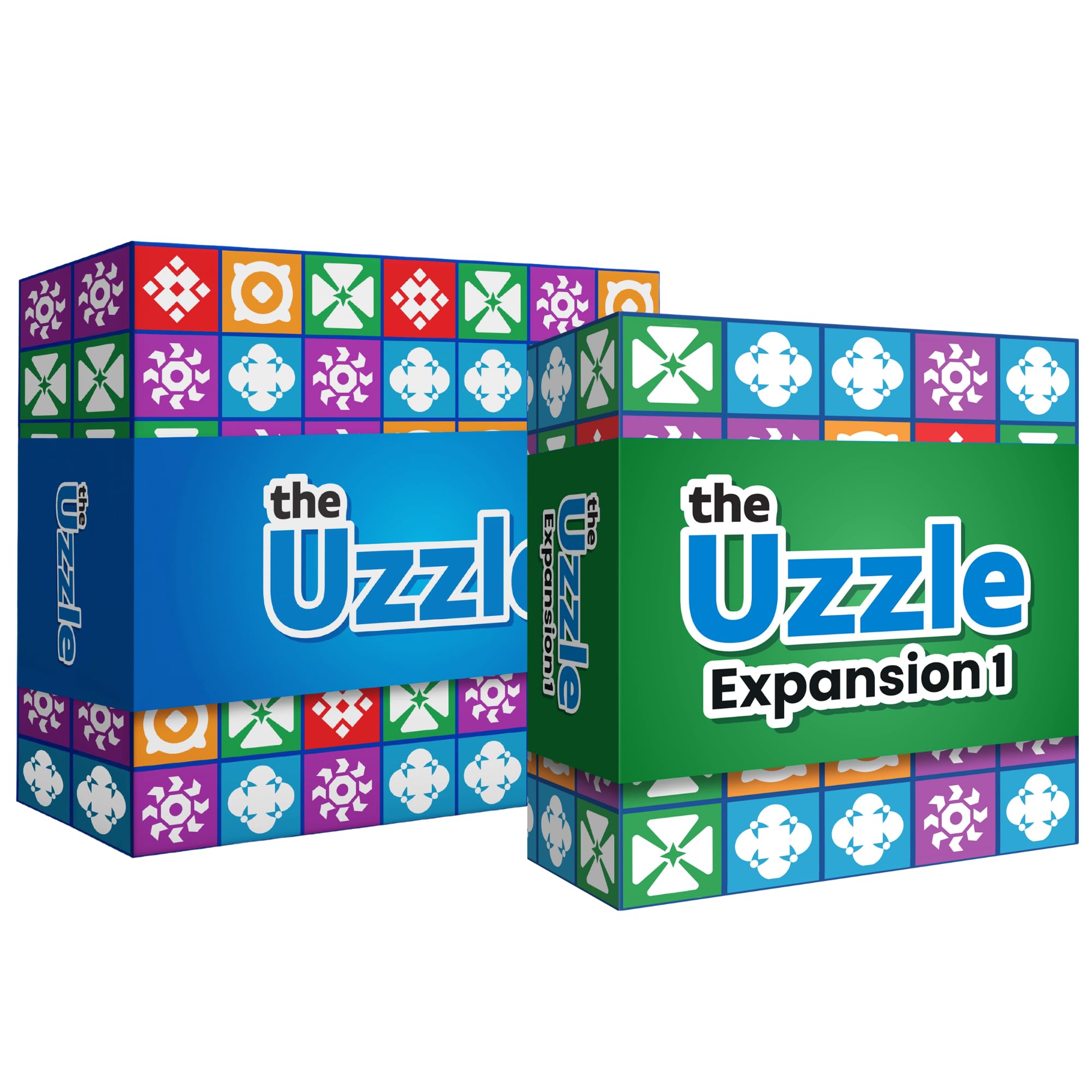 The Uzzle base game packshot showing quick setup for family-friendly play.