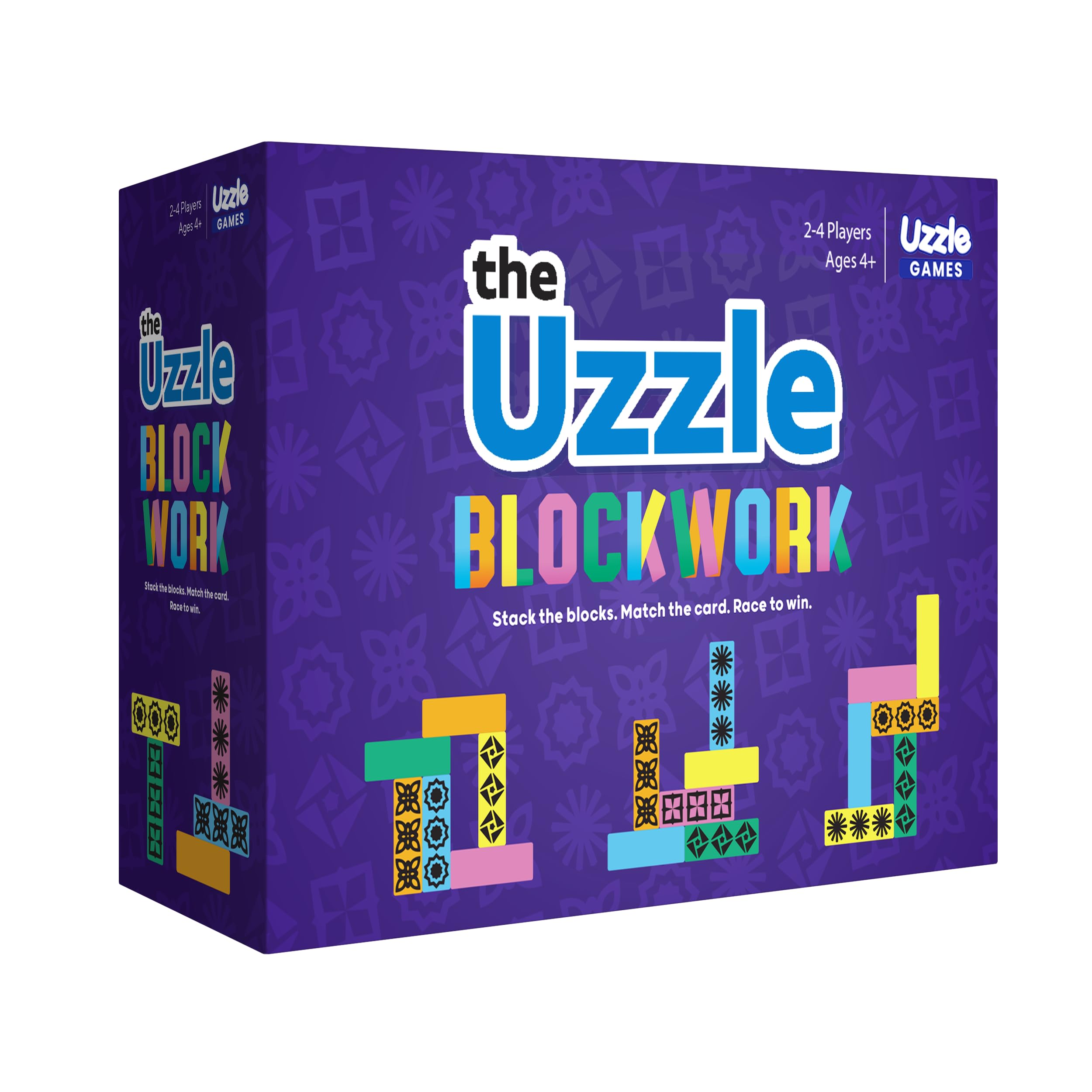 The Uzzle Blockwork structure card ready for family puzzle play