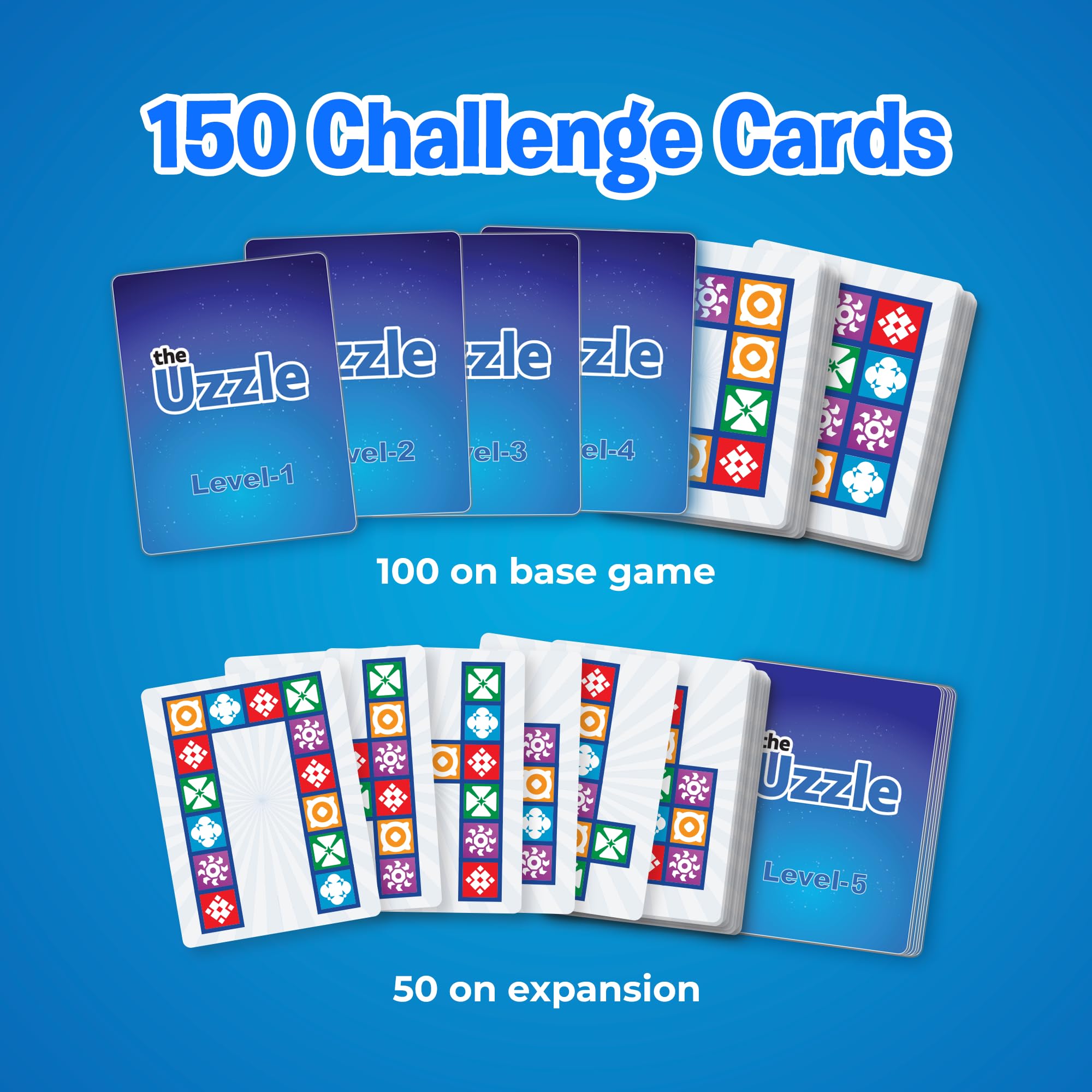 The Uzzle level 5 challenges detailed view showcasing deeper thinking for longer game nights.