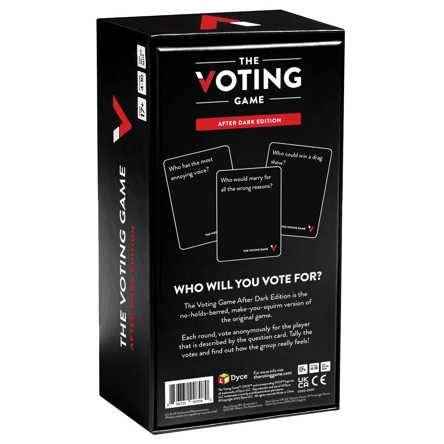 The Voting Game After Dark Edition quick-play tips and setup shown