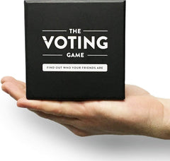 The Voting Game prompts on table guide fast, fun rounds.