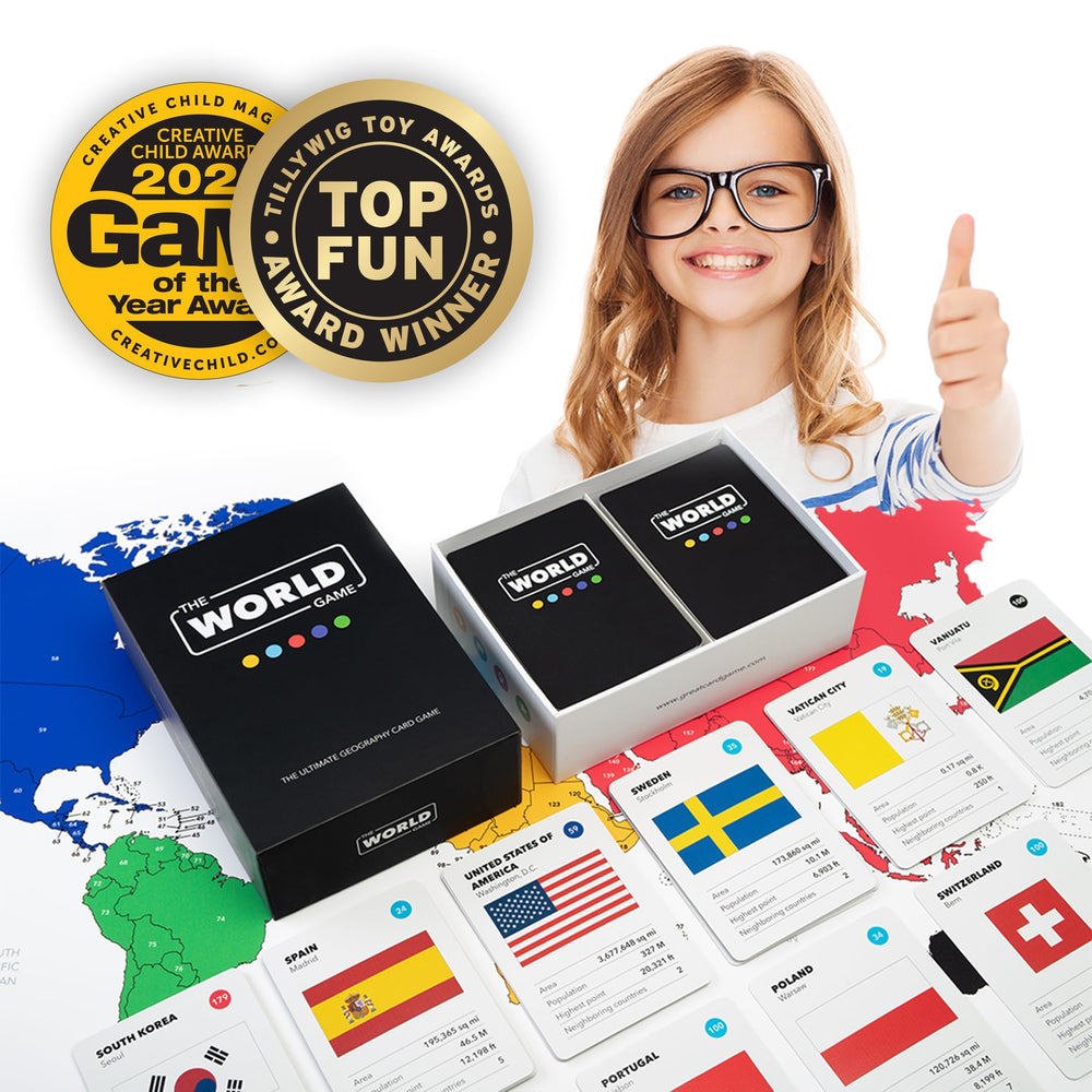 The World Game country-capital quiz image showcases capitals training through fun challenges.