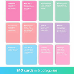 It’s Girl Time card pile with bold prompts for lively group moments.