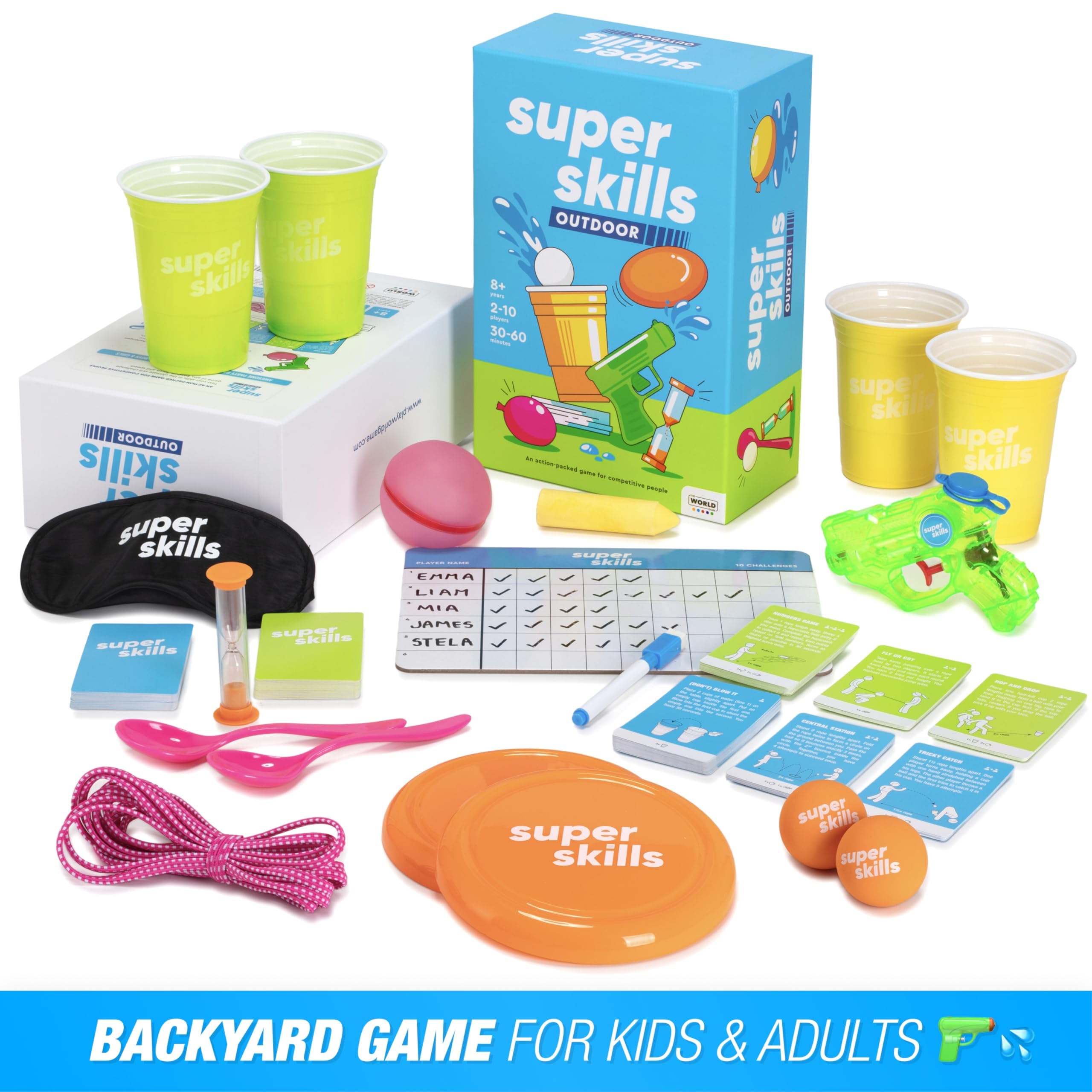 The World Game Super Skills setup for a lively family game night.