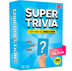 The World Game Super Trivia dice and cards spark lively game nights.