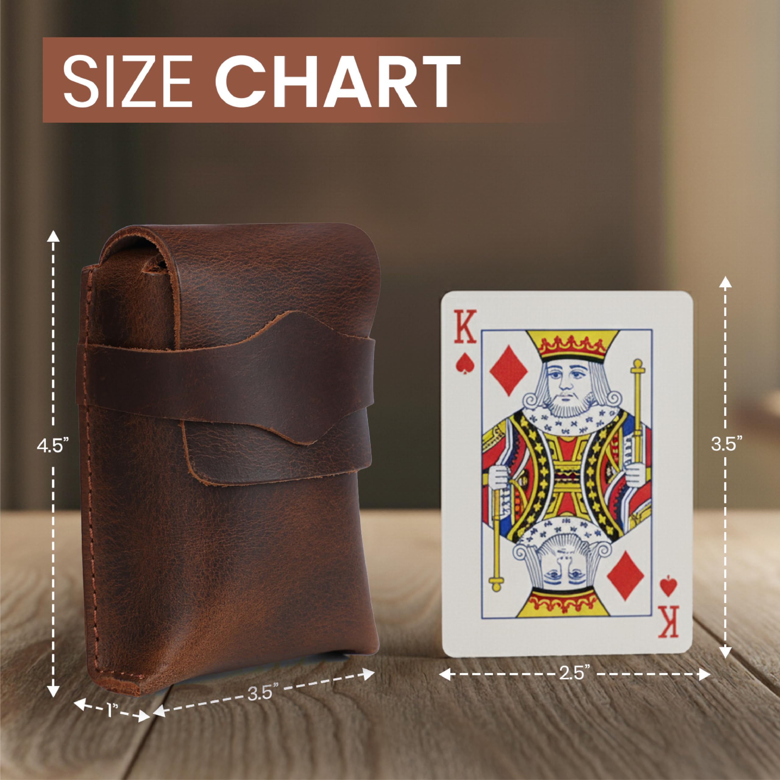 TheAntiq brown leather multipurpose card case holds cash and SD cards for everyday organization.